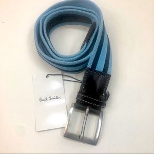 Paul Smith Men’s Grosgrain Stripe Fabric & Leather Belt [SZ:32]